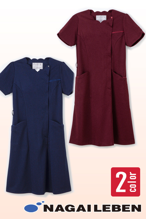 【販売終了23】花びらのようなネックラインが華やか。ワンピース【2色】