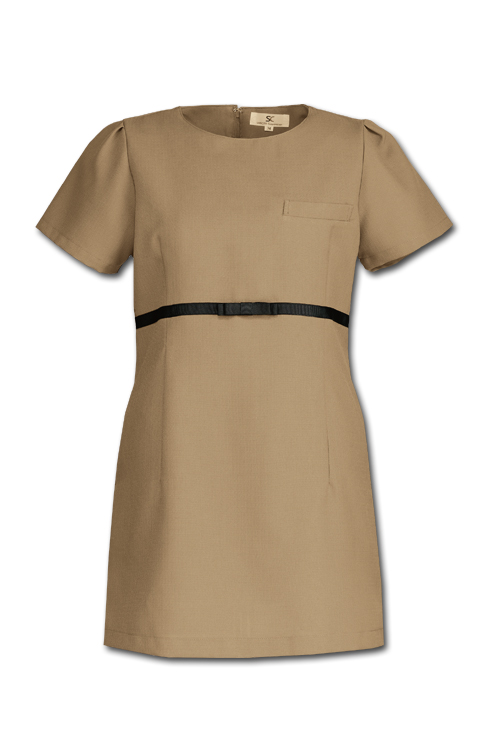 【エステティックサロン歯科クリニック】リボンが可愛いパイピングチュニック