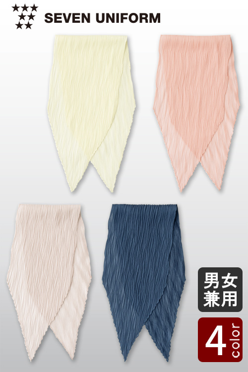 【販売終了】ゆらぐ表情と透けるような質感　やさしい色彩のプリーツスカーフ【3色】