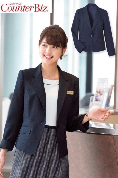【受付フロント制服】ワンピースと相性抜群のテーラージャケット
