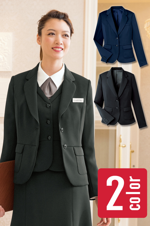 [ホテル受付案内制服]きれいデザイン ジャケット フレアペプラム オフィス接客