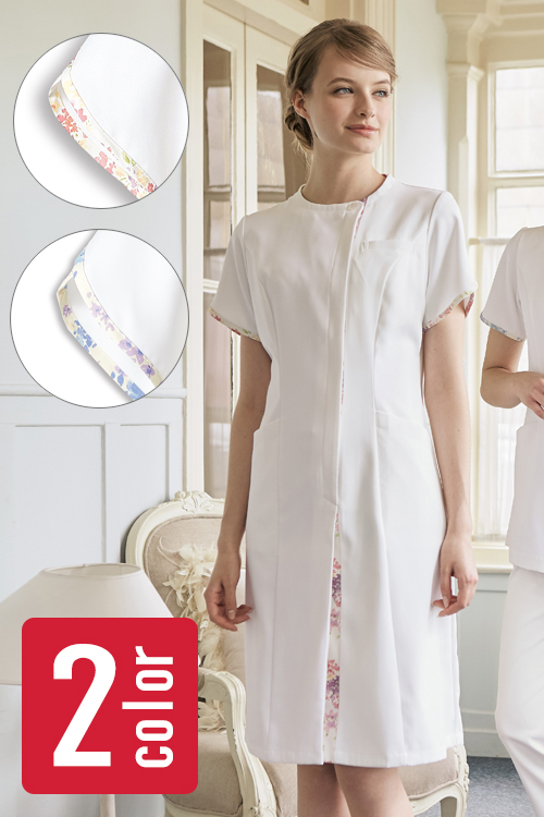  【美容クリニック向け制服ユニフォーム】LAURAASHLEYノーカラーワンピース