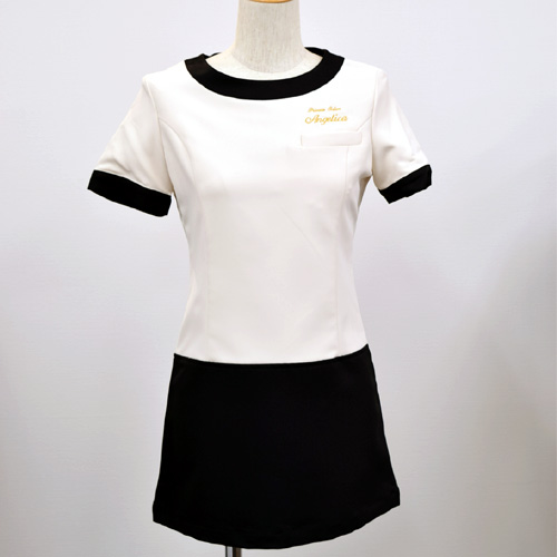 オリジナル制服製作実績 ロゴ刺繍 /PrivateSalonAngelica様/エステ、歯科、病院制服ユニフォーム　ロゴ刺繍・ネーム刺繍制作実績