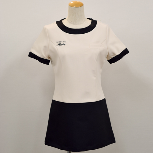 オリジナル制服製作実績 ロゴ刺繍 /アロマスクール・サロンＲｕｈｅ　様/エステ、歯科、病院制服ユニフォーム　ロゴ刺繍・ネーム刺繍制作実績