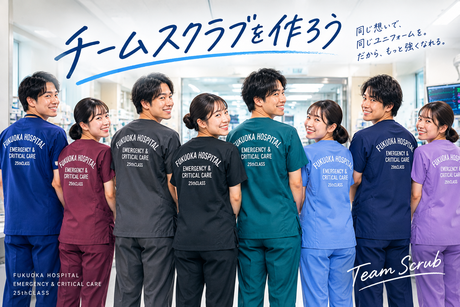 チームスクラブを作ろう。お揃いの制服で一体感を高めて医療サービスレベル向上に。