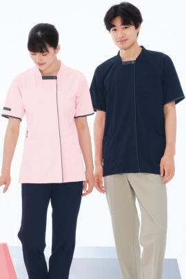 【歯科・介護・病院制服】ニットシャツ(男女兼用)3色　涼感で快適な着心地　腕動かしやすい設計
