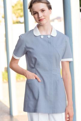 【歯科・医療ユニフォーム】伝統的で品位のあるグレンチェック柄　清楚感を感じさせる　チュニック【2色】