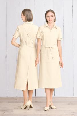 【美容医療・クリニック・飲食制服】ラップロングエプロン(2色)お尻をすっぽり覆う　フェミニンな印象