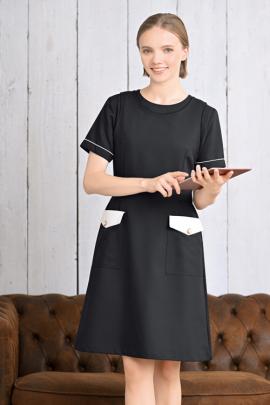【美容医療・クリニック・飲食制服】エプロン(2色)お尻をすっぽり覆う　気品漂うエレガントスタイル
