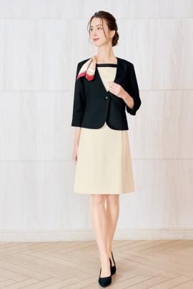 【美容医療・エステサロン・クリニック制服】すっきり綺麗なノーカラージャケット【女性用】