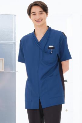 【歯科・医療ユニフォーム】月9ドラマで採用された前開きタイプのカラースクラブ【7色】男女兼用