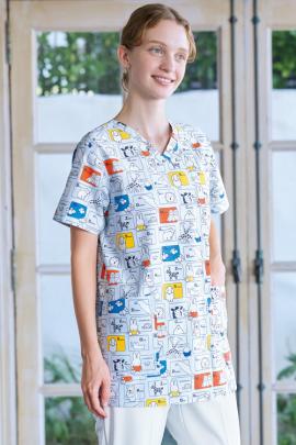 【歯科・医療制服】ミッフィースクラブ【1色】男女兼用　ミッフィーと動物たちが可愛い