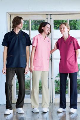 【歯科・医療制服】ミッフィースクラブ【3色】男女兼用　カラフルなミッフィーの刺しゅうが可愛い　