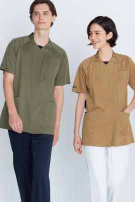 【整体・歯科・心療クリニック制服】自然な優しいサスティナブルカラー6色　スクラブ【兼用】