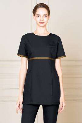 チュニック　よく動くエステやマッサージもストレッチ・吸汗速乾で快適なチュニック(2色)