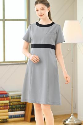 【美容医療・エステサロン・クリニック制服】チドリ×ブラックのエレガンスワンピース【女性用】