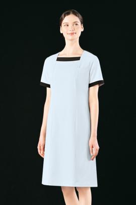 【美容医療・エステサロン・クリニック制服】ブラック×グレー配色ワンピース【女性用】