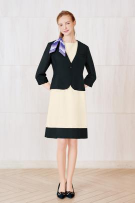 【受付事務・おもてなし・フロント制服】ダブルデザインの華やかスカーフ&スカーフピン