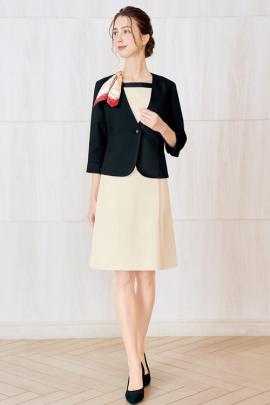 【受付事務・おもてなし・フロント制服】1枚2役のエレガントスカーフ&スカーフピン