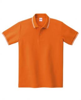 ラインポロシャツ(オレンジ×ホワイト)
