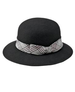 【販売終了】帽子(黒×グレーチェック)
