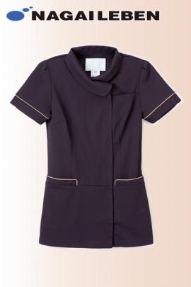 【歯科・美容クリニックユニフォーム】衿元のアシンメトリーなデザインが上品なチュニック【女性用】