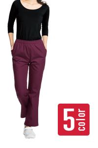 【販売終了】パントンカラーのブーツカットスクラブパンツ(女性用)