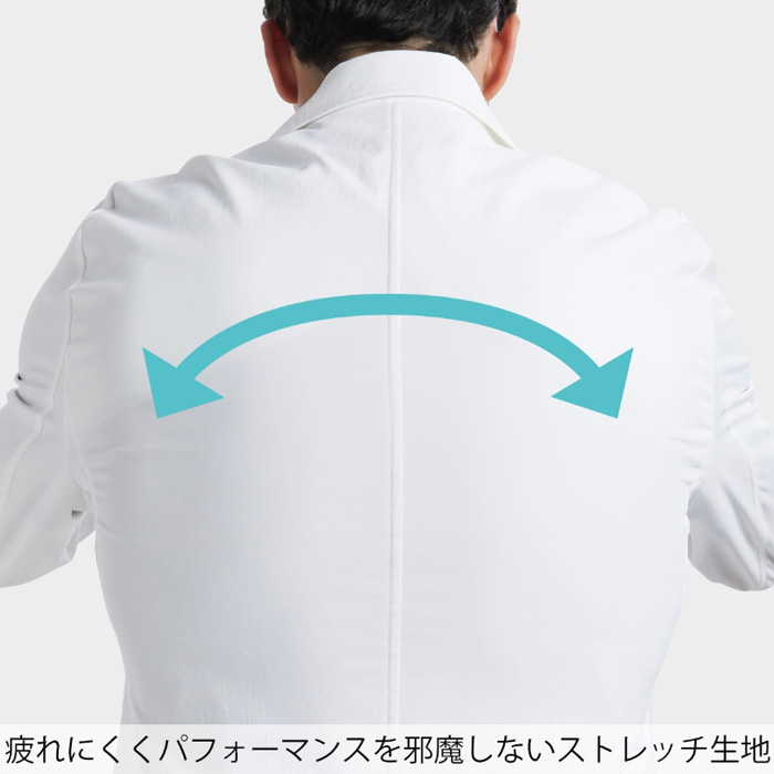 【病院・歯科・クリニック】FLab.のシングルドクターコート超軽量で動きやすい【男性用】ディテール