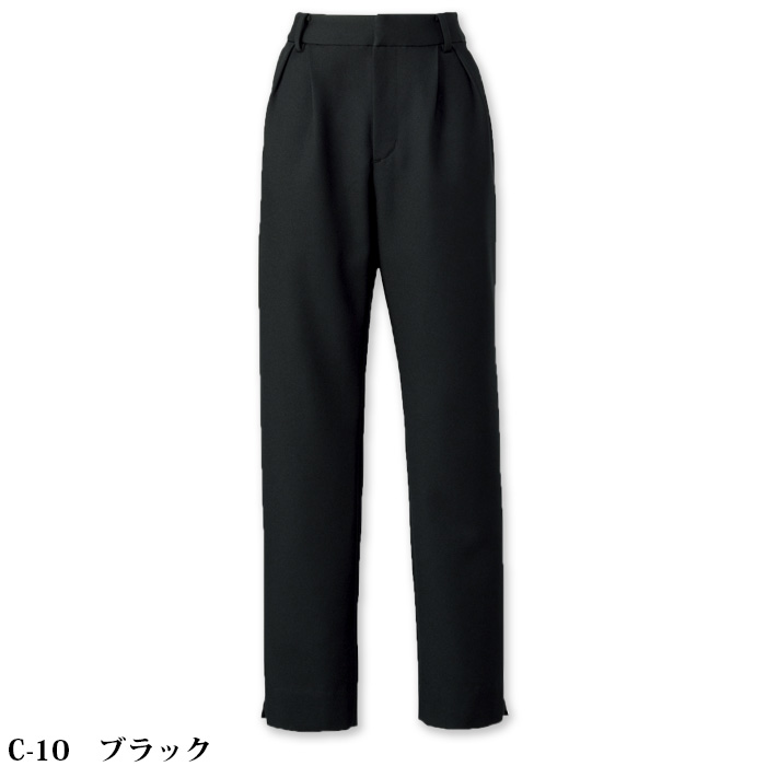 【【美容医療・クリニック制服】　パンツ　5号～17号  ストレッチ　制電　ベージュ　ブラック　裾スリット　CL0274　色