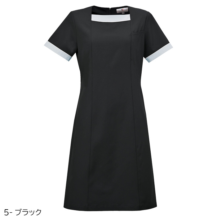 ブラック×グレーチュニック　ブラック×グレー配色ワンピース【女性用】 色