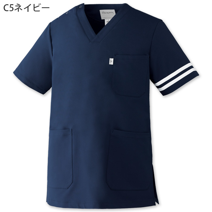  【エステ・クリニック制服】フォロレゾン スクラブ2色【兼用】2本ラインがアクセント　色