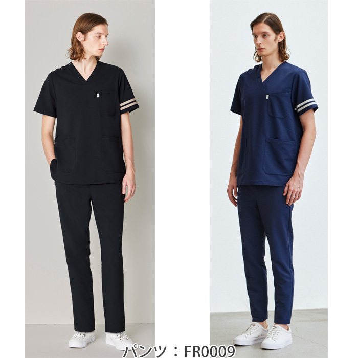  【エステ・クリニック制服】フォロレゾン スクラブ2色【兼用】2本ラインがアクセント　モデル