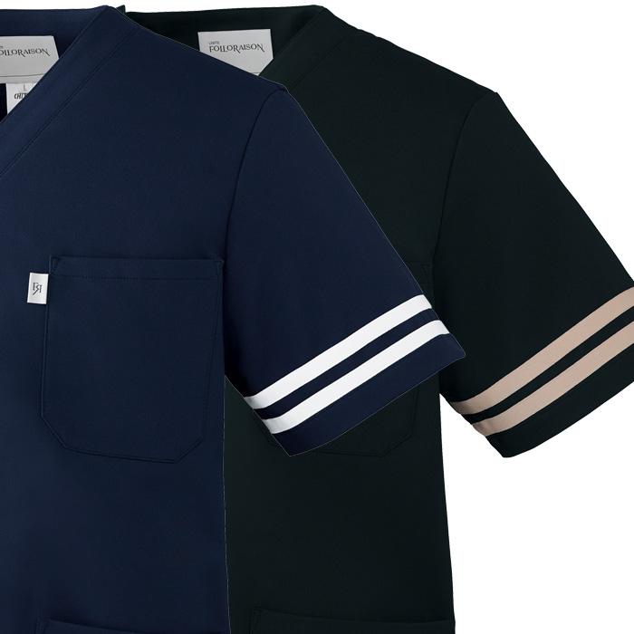 【エステ・クリニック制服】フォロレゾン スクラブ2色【兼用】2本ラインがアクセント　スペック
