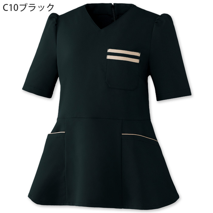  【エステ・クリニック制服】フォロレゾン ペプラムスクラブ2色【女性用】2本ラインがアクセント　色