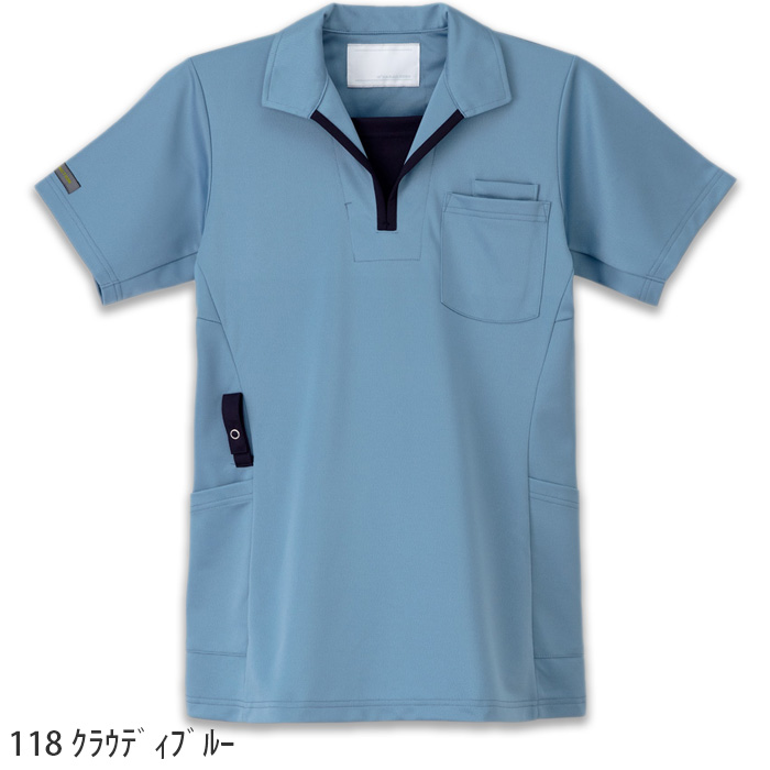 ニットポロシャツ(男女兼用)5色　肌触りさらさら　涼感　制菌　制電　吸水　防汚　介護制服　病院制服男女兼用　色