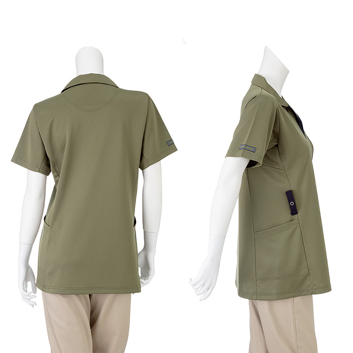ニットポロシャツ(男女兼用)5色　肌触りさらさら　涼感　制菌　制電　吸水　防汚　介護制服　病院制服男女兼用　スペック