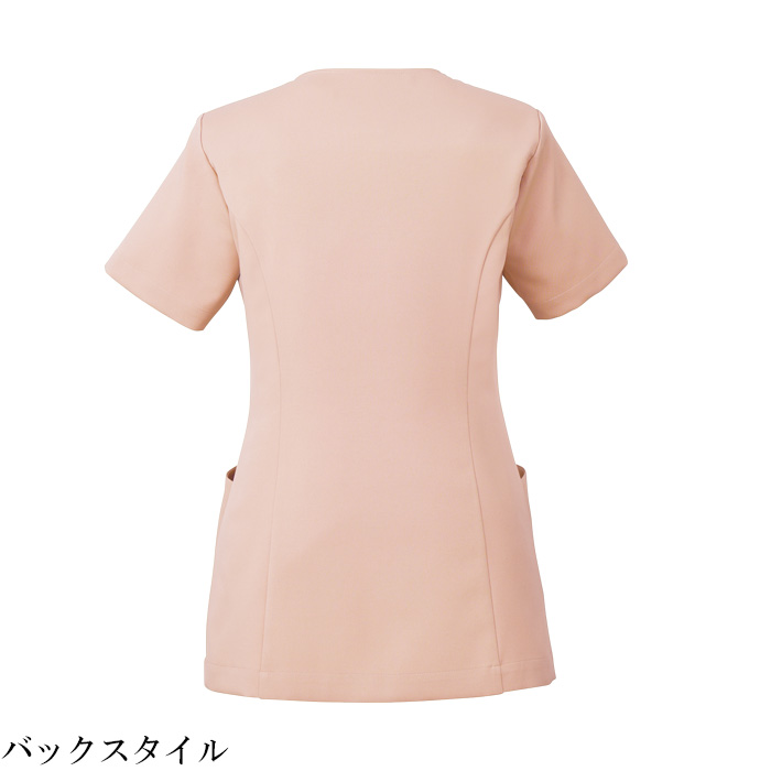 病院・歯科・クリニック】ukaのジップアップスクラブ程よいゆとりと美しいライン【女性用】　バックスタイル