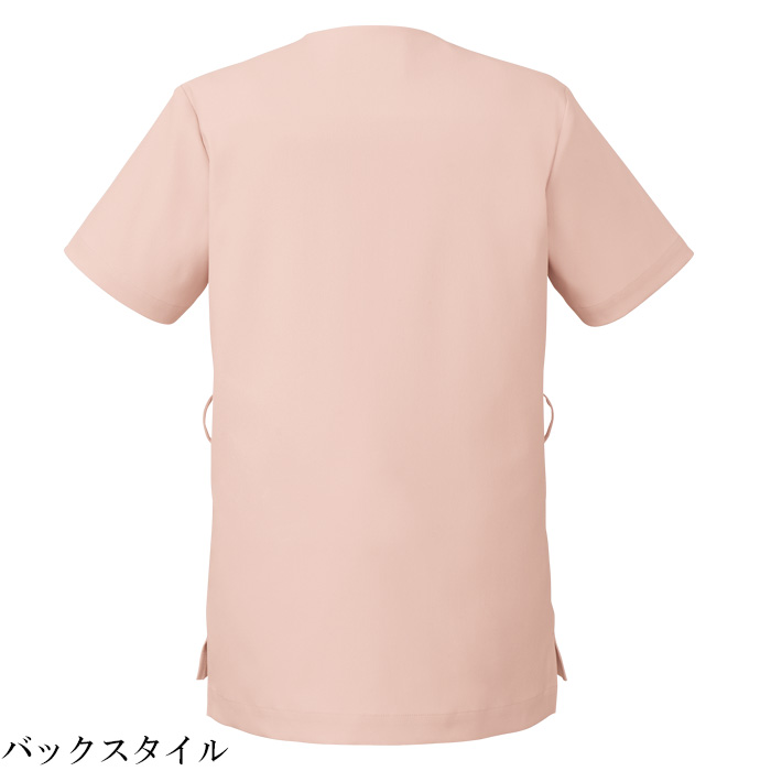 【病院・歯科・クリニック】ukaのかぶりスクラブ程よいゆとりと美しいライン 8色【兼用】　バックスタイル